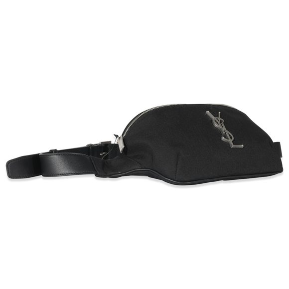 Saint Laurent Black Canvas Cassandre Classic Belt Bag - Picture 6 of 7